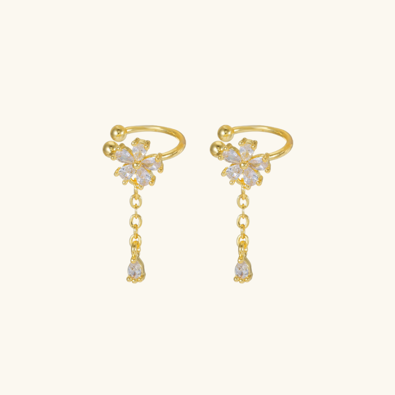 Boucles d'oreilles pendantes avec zircone