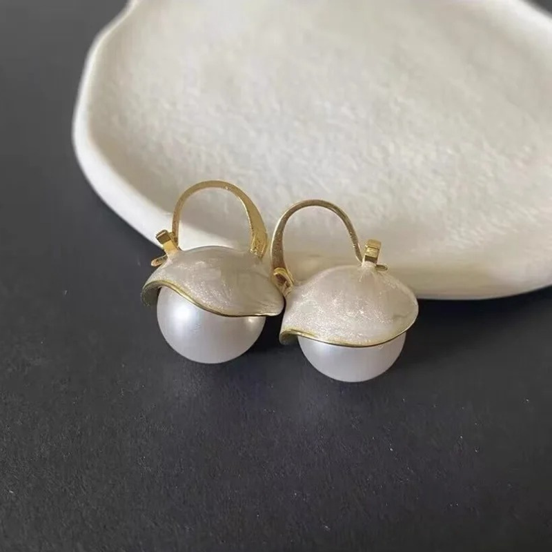 Boucles d'oreilles Perle Dorée