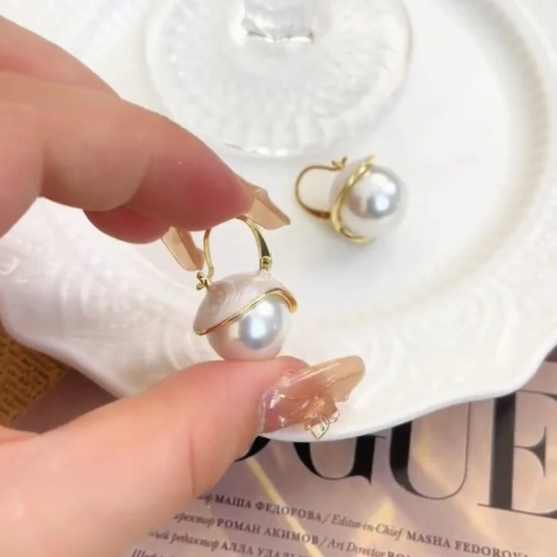 Boucles d'oreilles Perle Dorée
