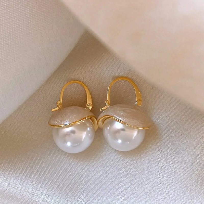 Boucles d'oreilles Perle Dorée