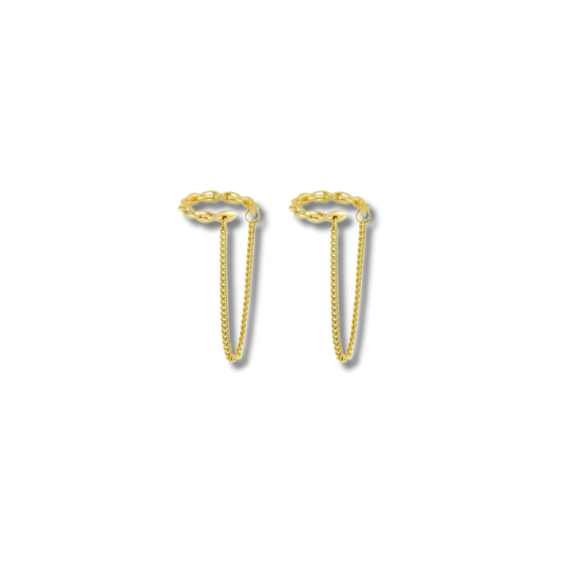 Set de Boucles d’Oreilles Pendantes Dorées Élégantes