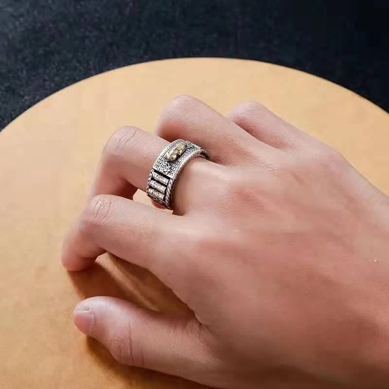 Bague argent gravée relief doré – Léo