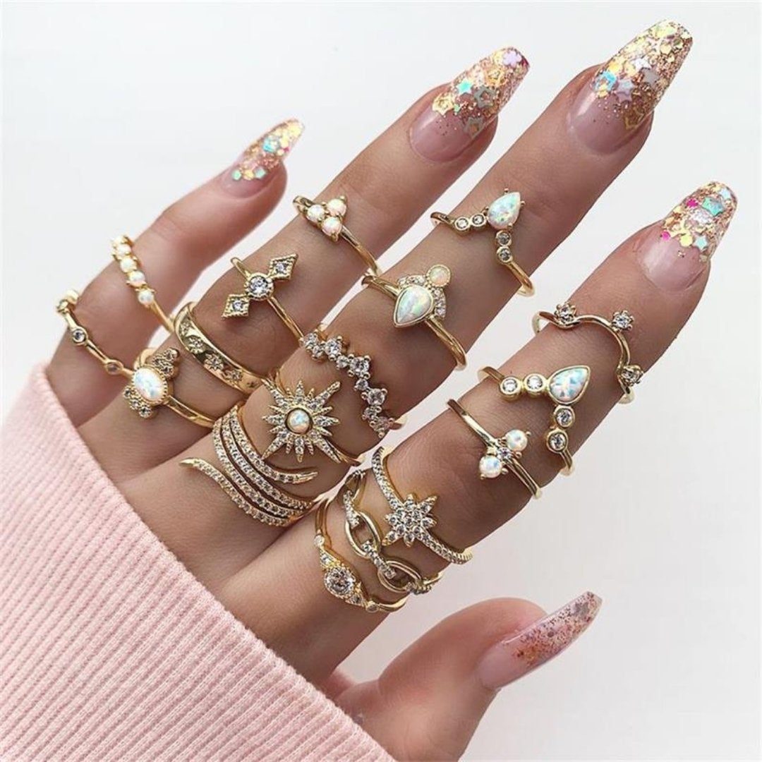 Bagues fines et larges or argent étoiles – Léo