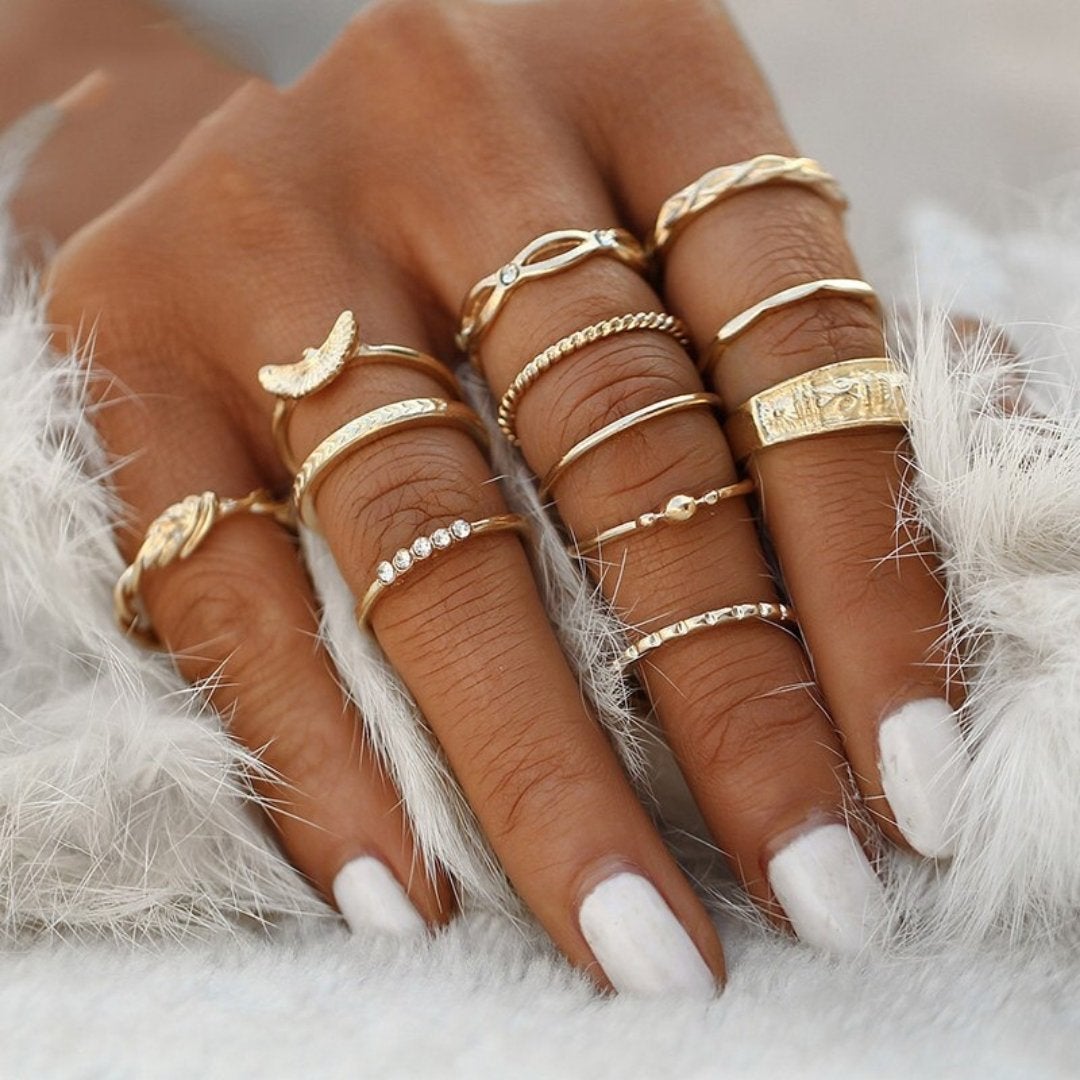 Bagues fines et larges or argent étoiles – Léo