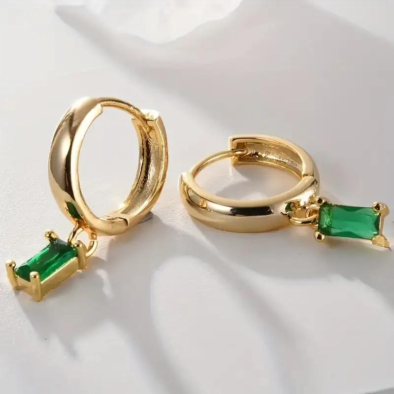Boucles d'oreilles élégantes en zircone carrée