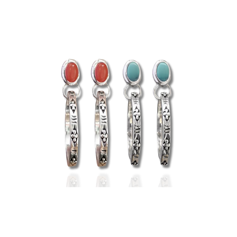 Boucles d'oreilles vintage en onyx Design en argent fait à la main