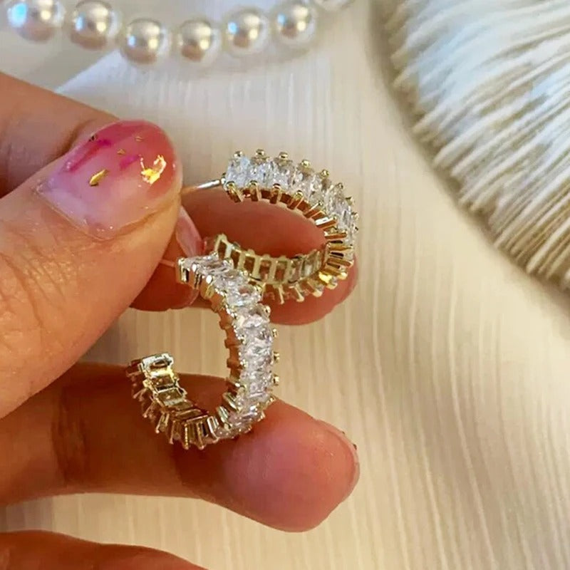 Boucles d’oreilles pendantes en cristal éclatant