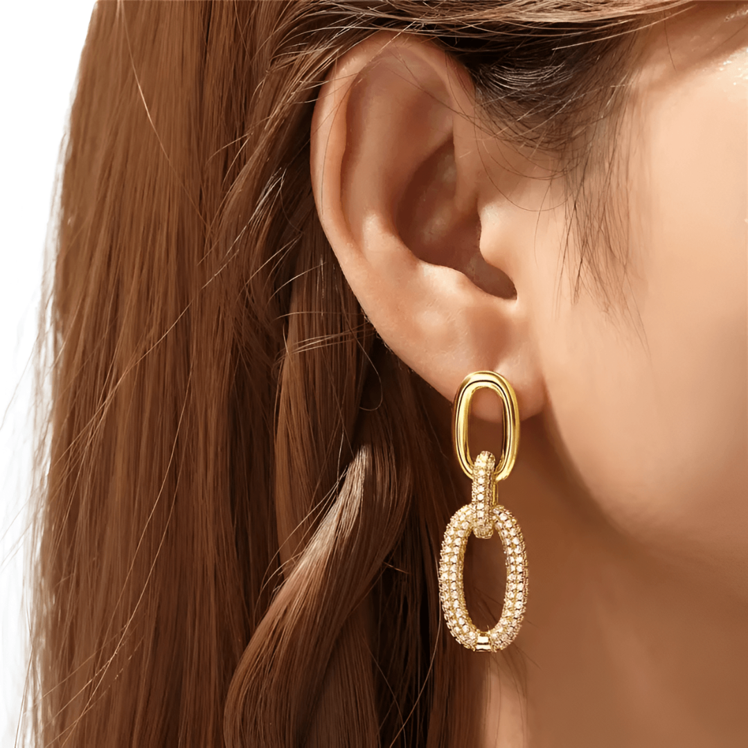 Boucles d'oreilles Créoles Luxe Lumineuses Plaquées Or