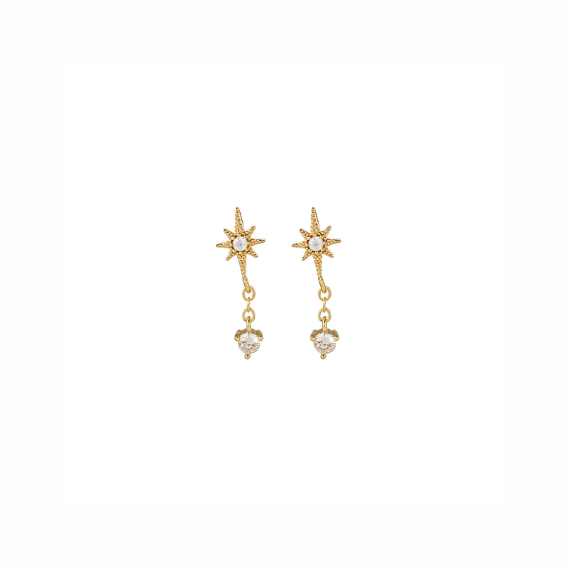 Boucles d'oreilles gouttes lune plaqué or