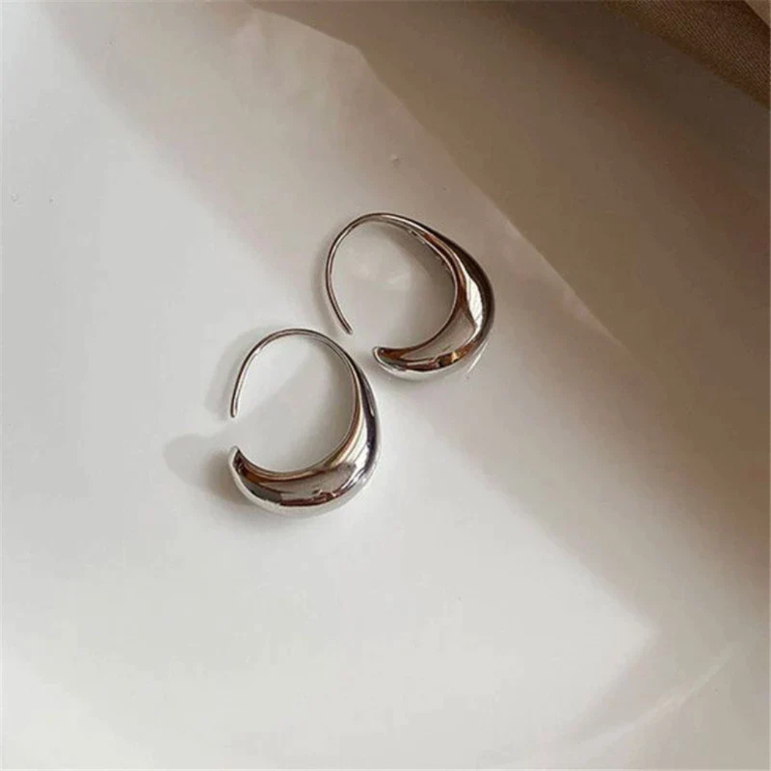 Boucles d'oreilles à crochets en or et argent