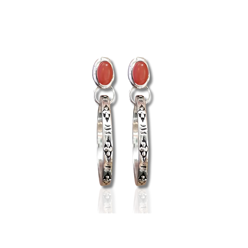 Boucles d'oreilles vintage en onyx Design en argent fait à la main