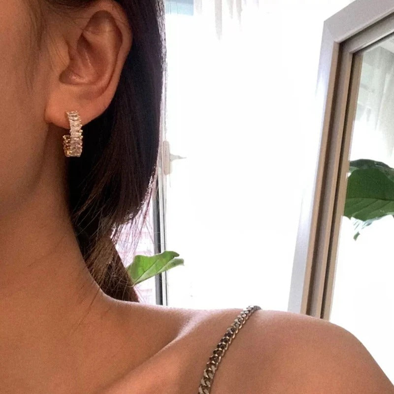 Boucles d’oreilles pendantes en cristal éclatant