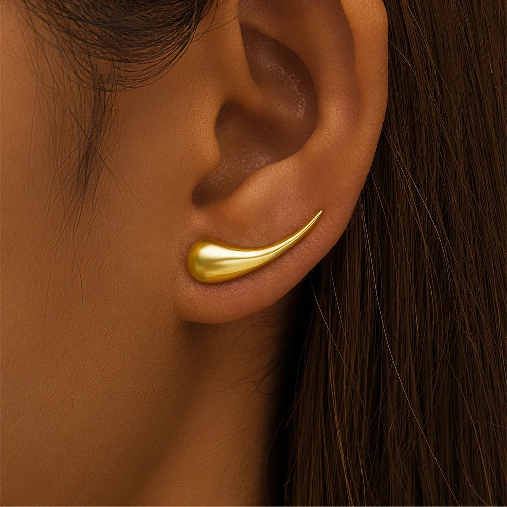 Boucles d'oreilles gouttelettes plaquées or