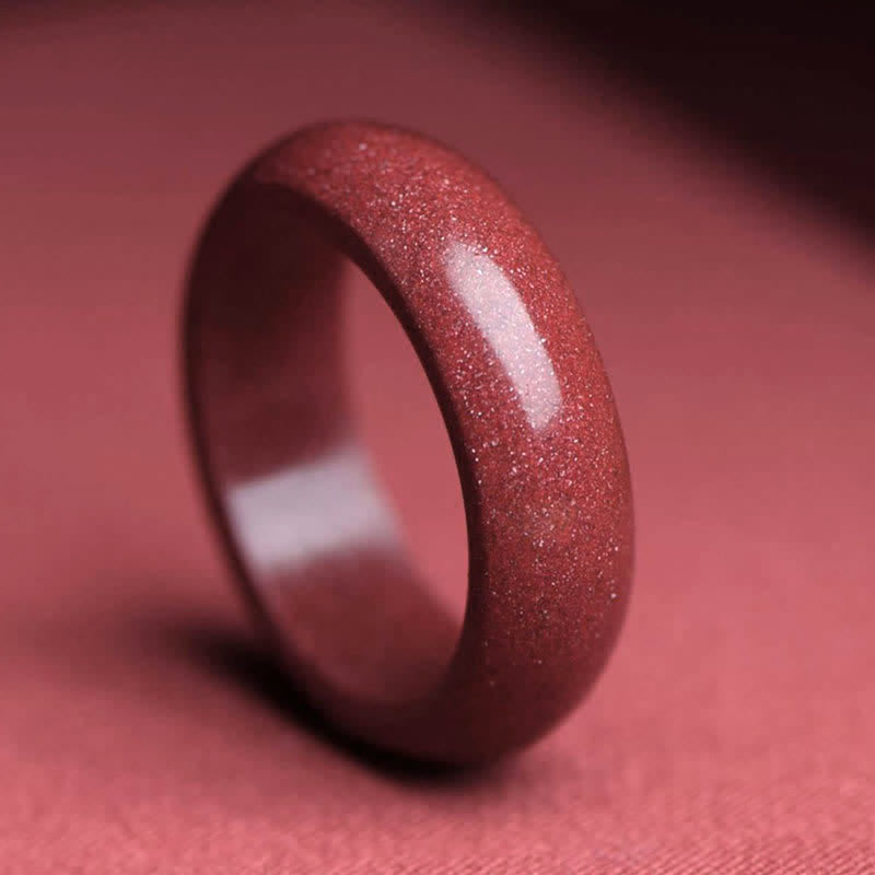 Bague cinabre rouge gravée nuages – Léo