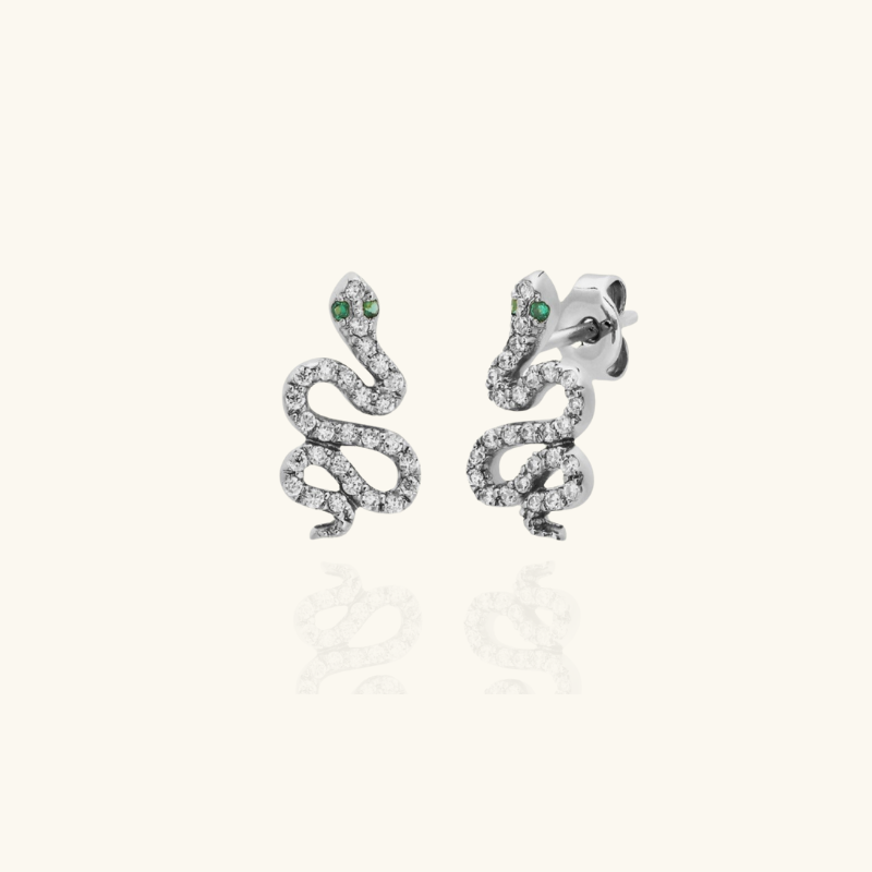 Boucles d'oreilles Serpent avec Zircon