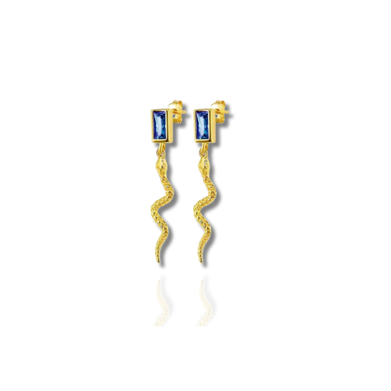 Boucles d'Oreilles Serpent Élégantes avec Zircon