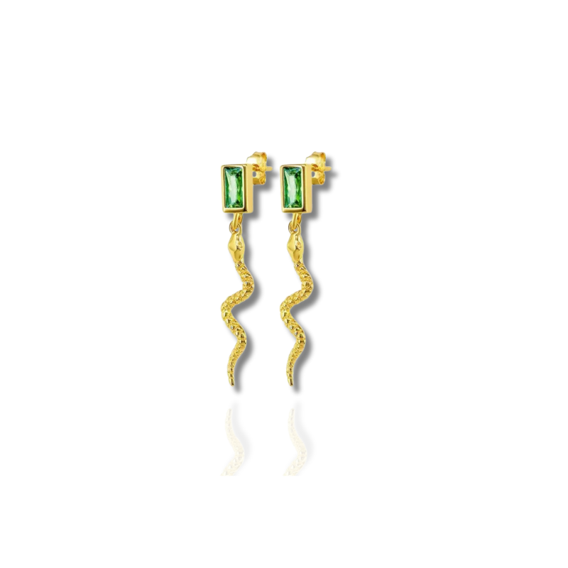 Boucles d'Oreilles Serpent Élégantes avec Zircon
