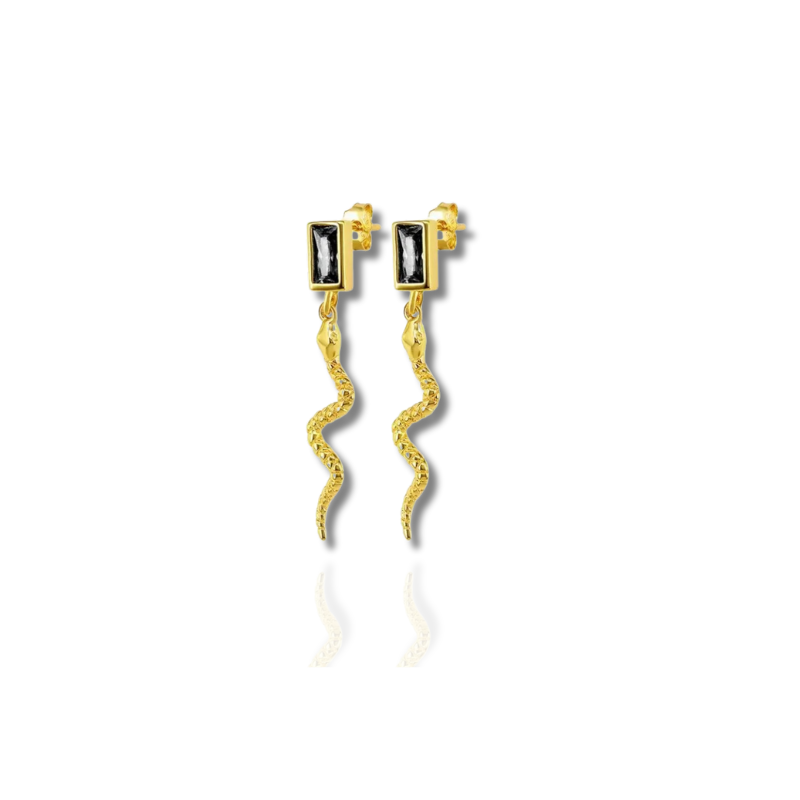 Boucles d'Oreilles Serpent Élégantes avec Zircon