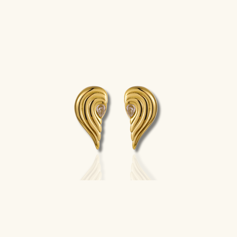 Boucles d'oreilles gouttes cœur brisé plaqué or