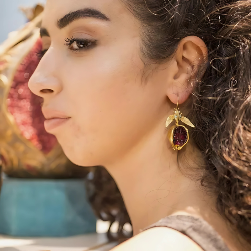 Boucles d'oreilles Grenade Dorées