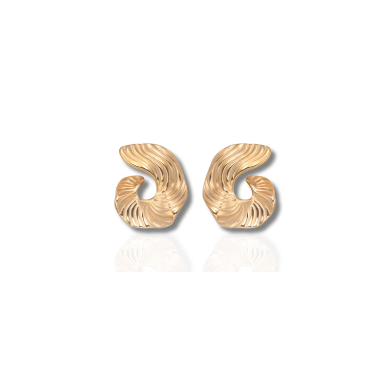 Boucles d'oreilles créoles swirl plaqué or