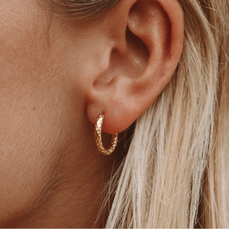 Boucles d'Oreilles en Hoops Plaquées Or