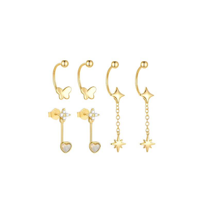 Boucles d'oreilles pendantes plaqué or