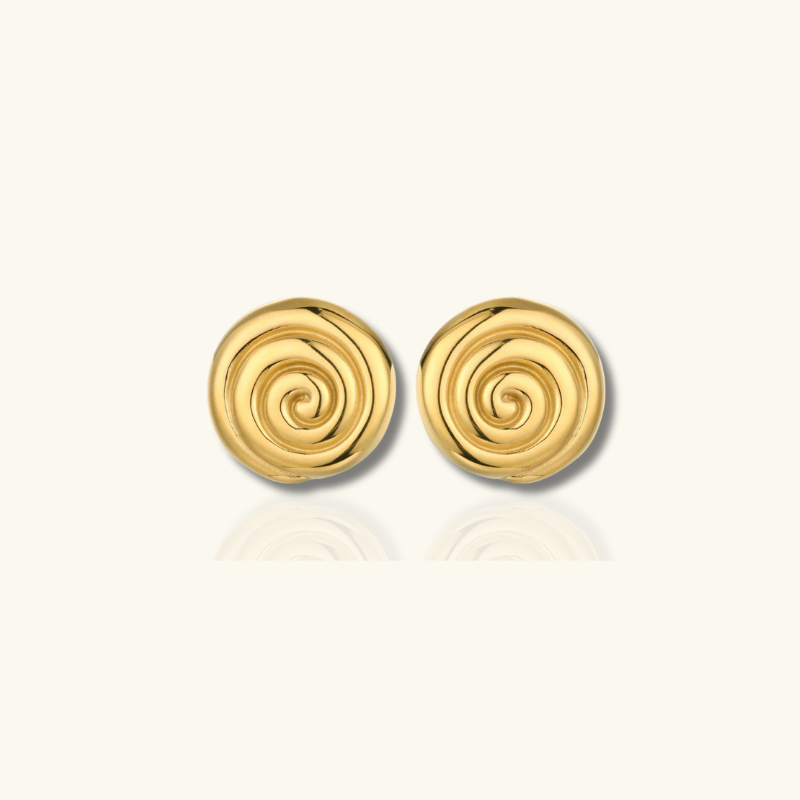 Boucles d'oreilles spirales plaqué or