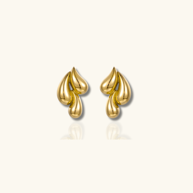 Boucles d'oreilles gouttes dorées plaqué or