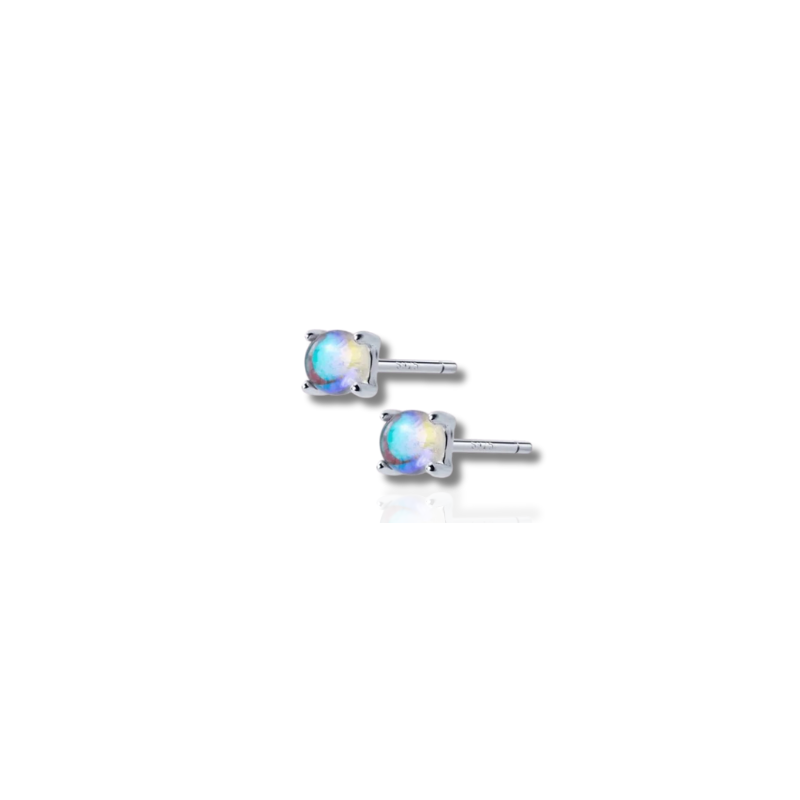Boucles d'Oreilles Mini Stud en Pierre de Lune Élégantes