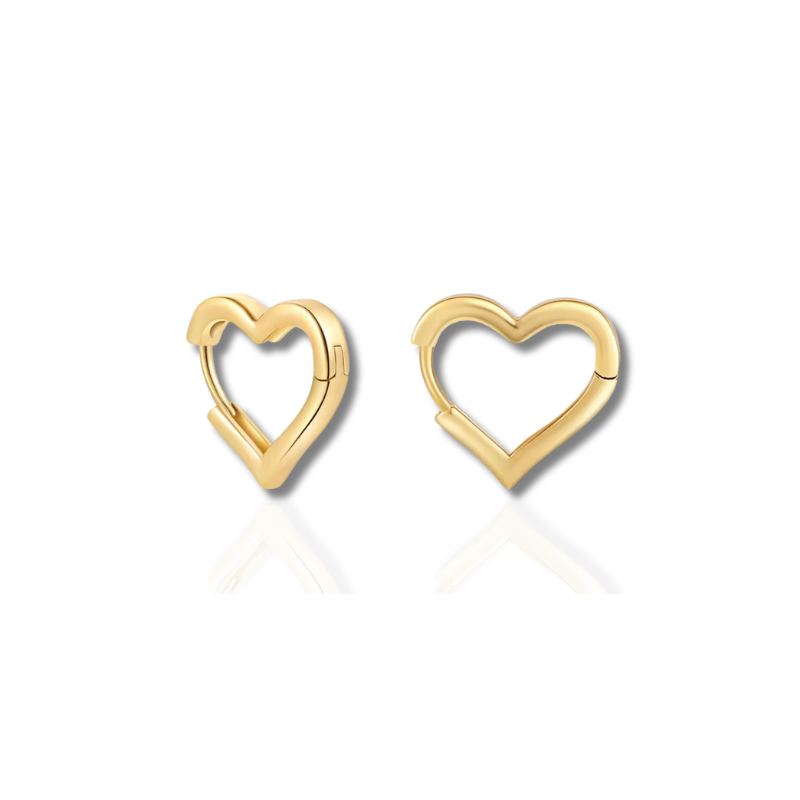 Boucles d'oreilles créoles en forme de cœur élégantes