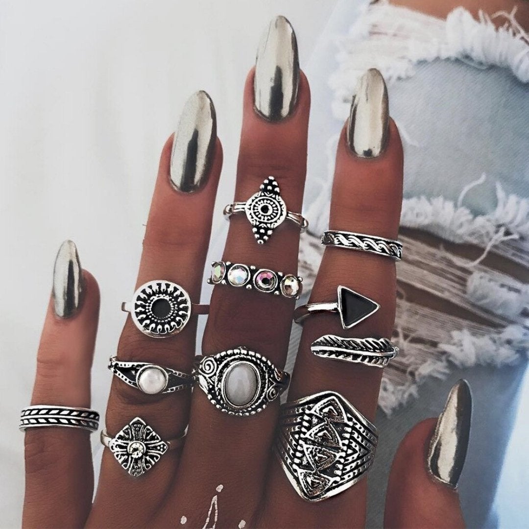 Bagues fines et larges or argent étoiles – Léo