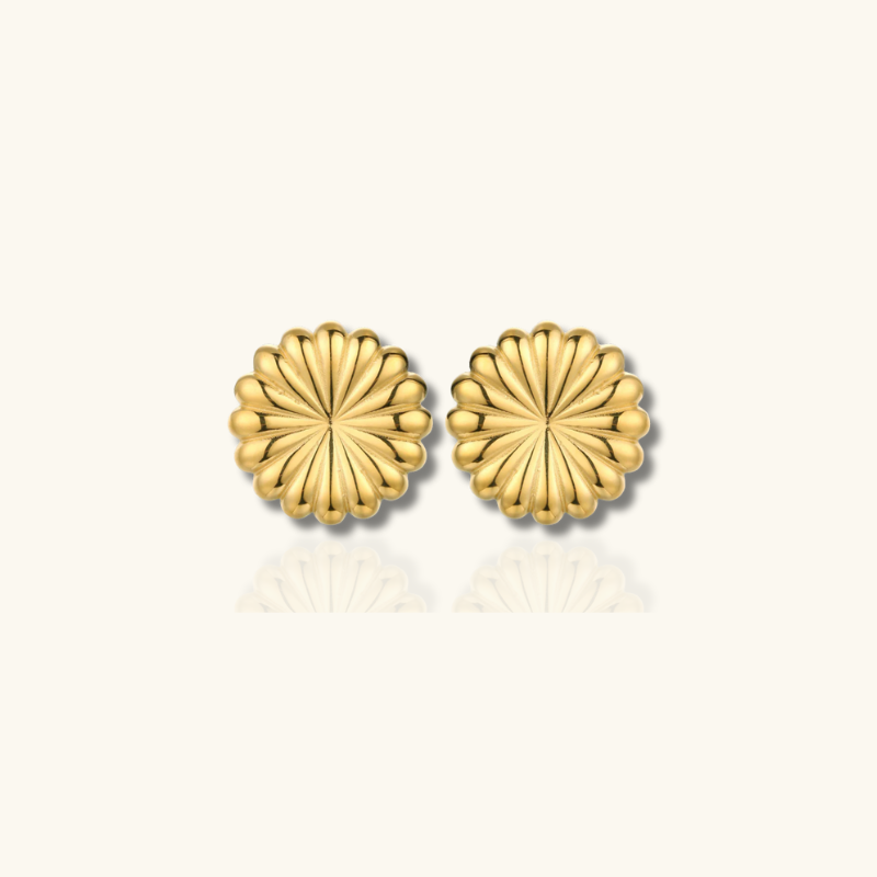 Boucles d'oreilles fleurs vintage plaqué or