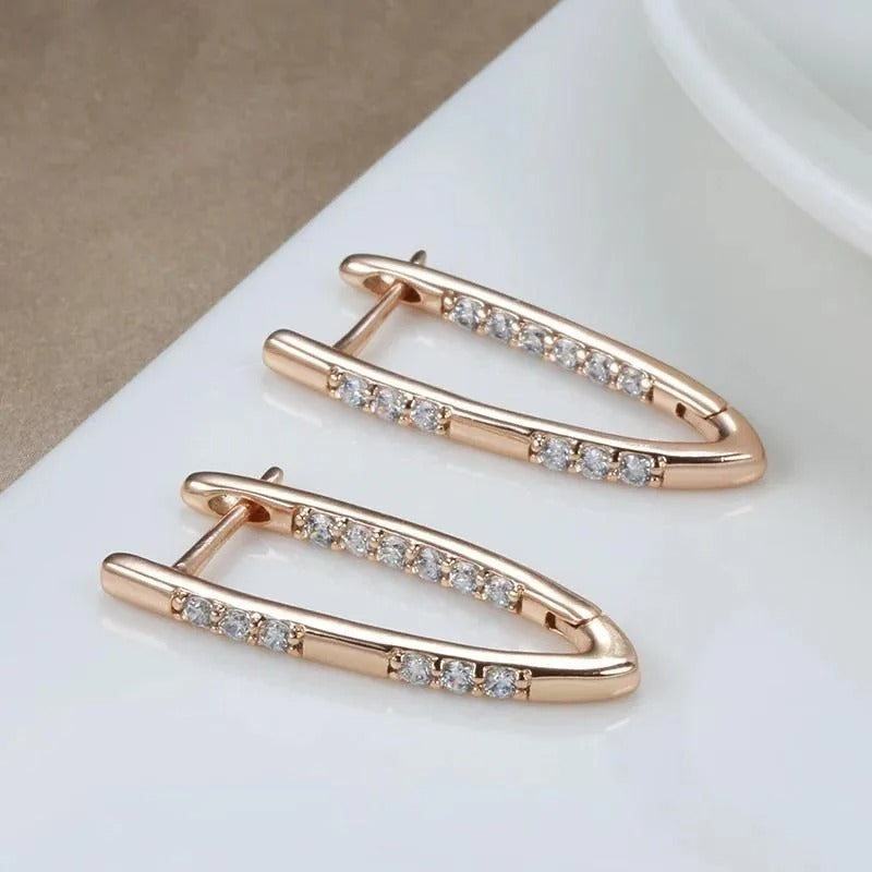 Boucles d'oreilles Élégance Zirconia Or