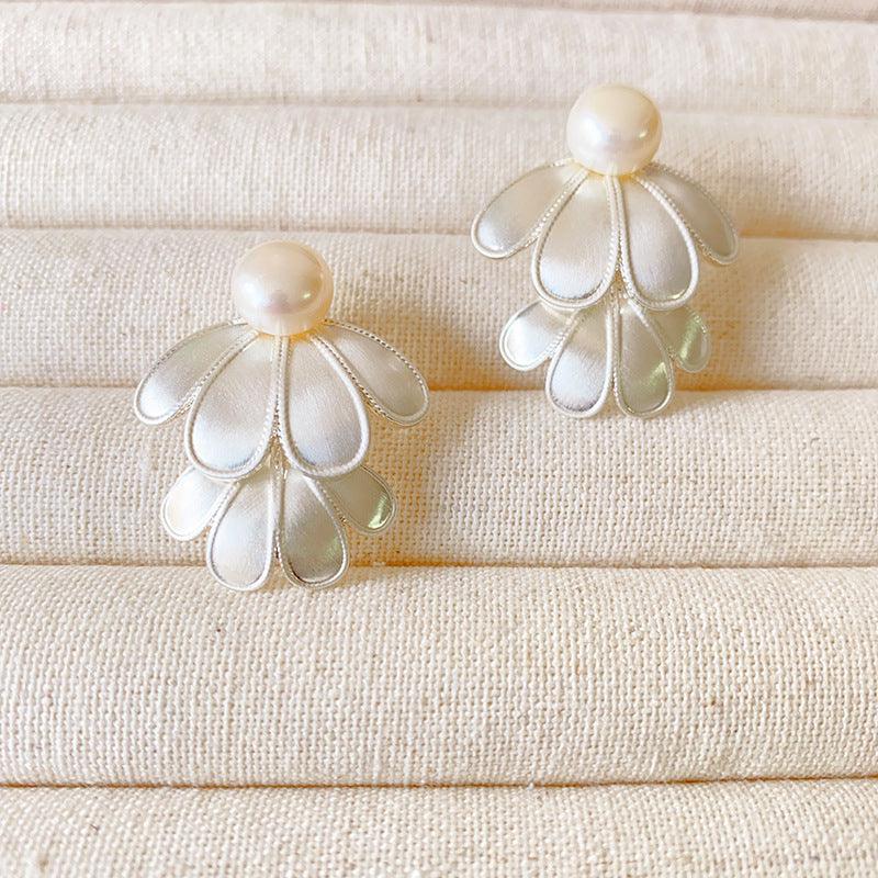 Boucles d'oreilles Fleurs à Double Couche