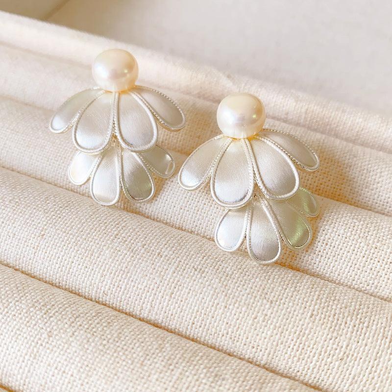 Boucles d'oreilles Fleurs à Double Couche