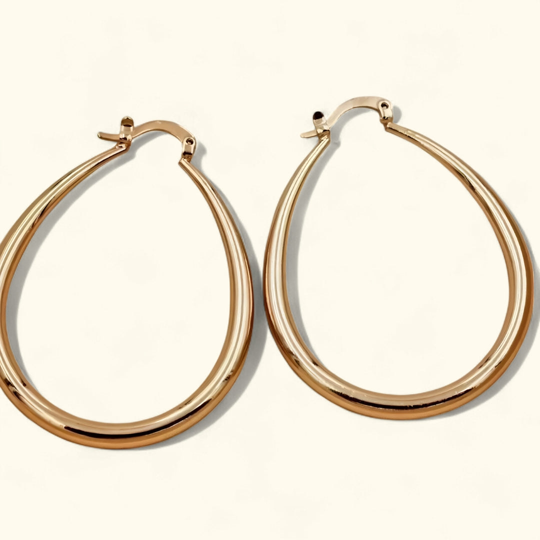 Boucles d'Oreilles Créoles Dorées Vintage