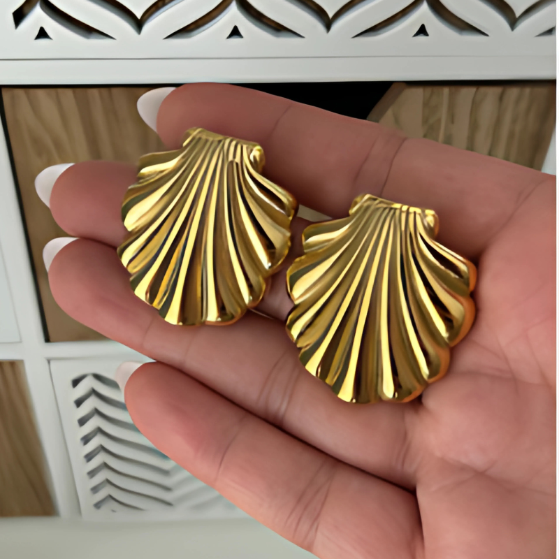 Boucles d'oreilles coquillage plaqué or