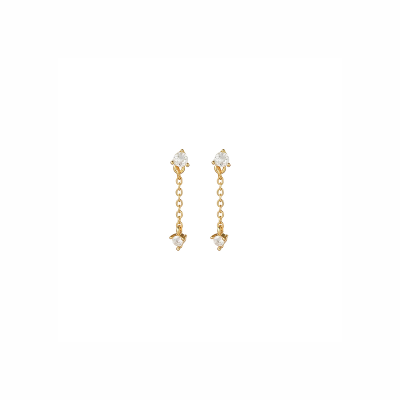 Boucles d'oreilles gouttes lune plaqué or