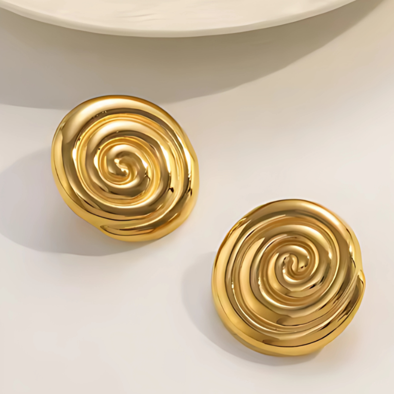Boucles d'oreilles spirales plaqué or
