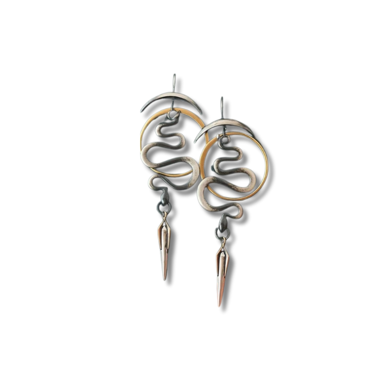 Boucles d'oreilles spirales Serpentine plaqué or