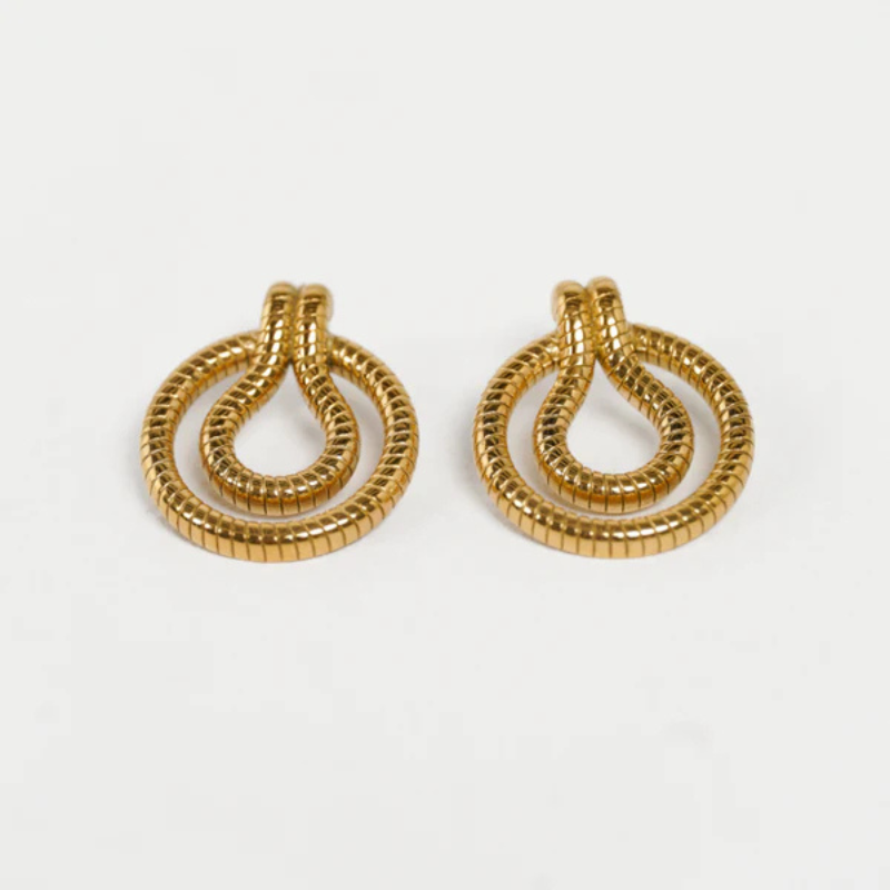 Boucles d'oreilles labyrinthes plaqué or