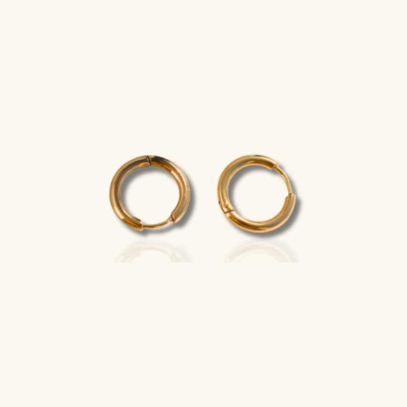 Boucles d'Oreilles Rondes en Hoops Plaquées Or