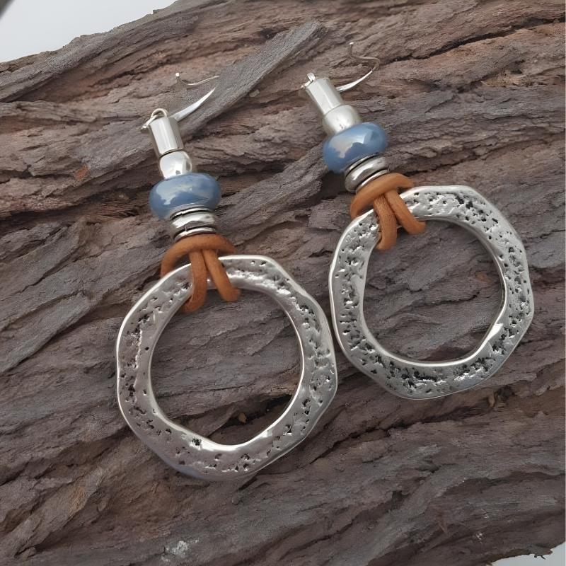 Boucles d'Oreilles Métal Antique Ethnique Vintage