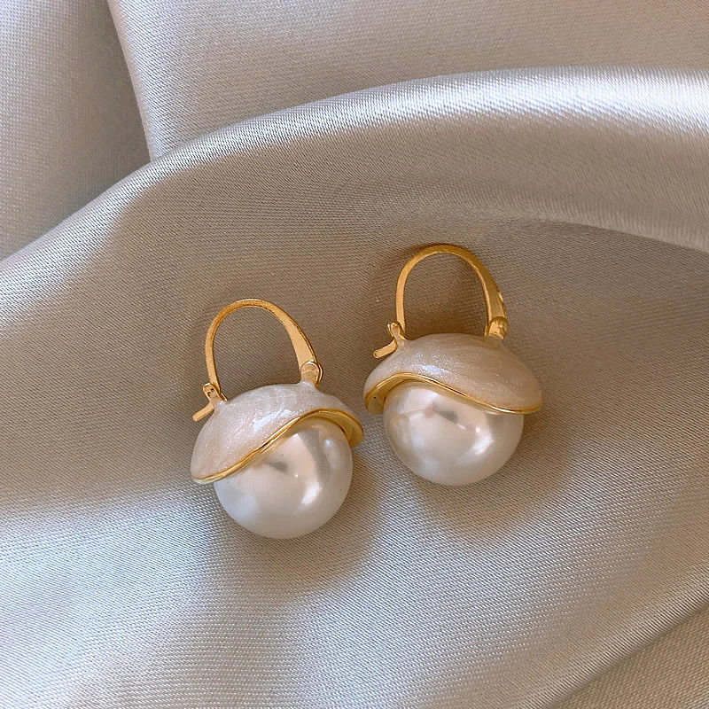Boucles d'oreilles Perle Dorée
