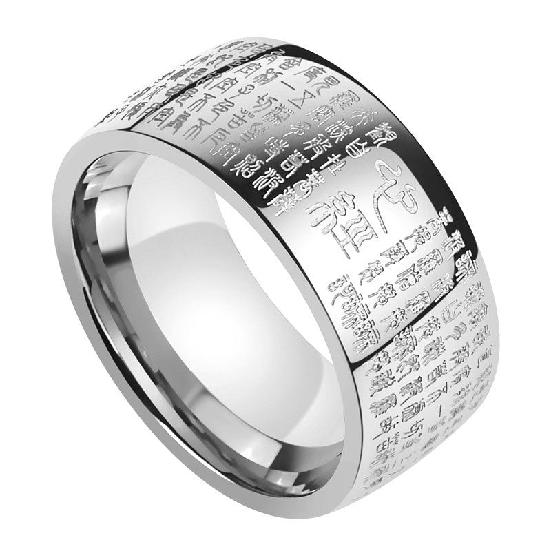 Bague large gravée argent doré – Léo