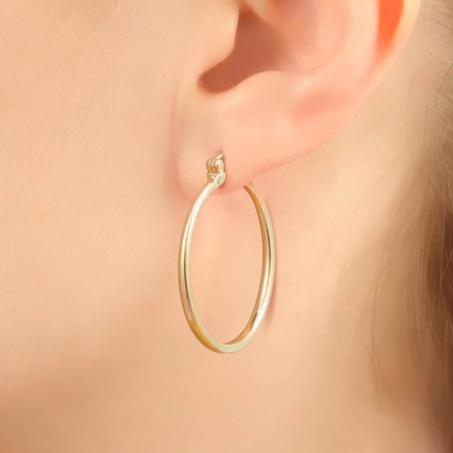 Boucles d'Oreilles Créoles Dorées Grandes