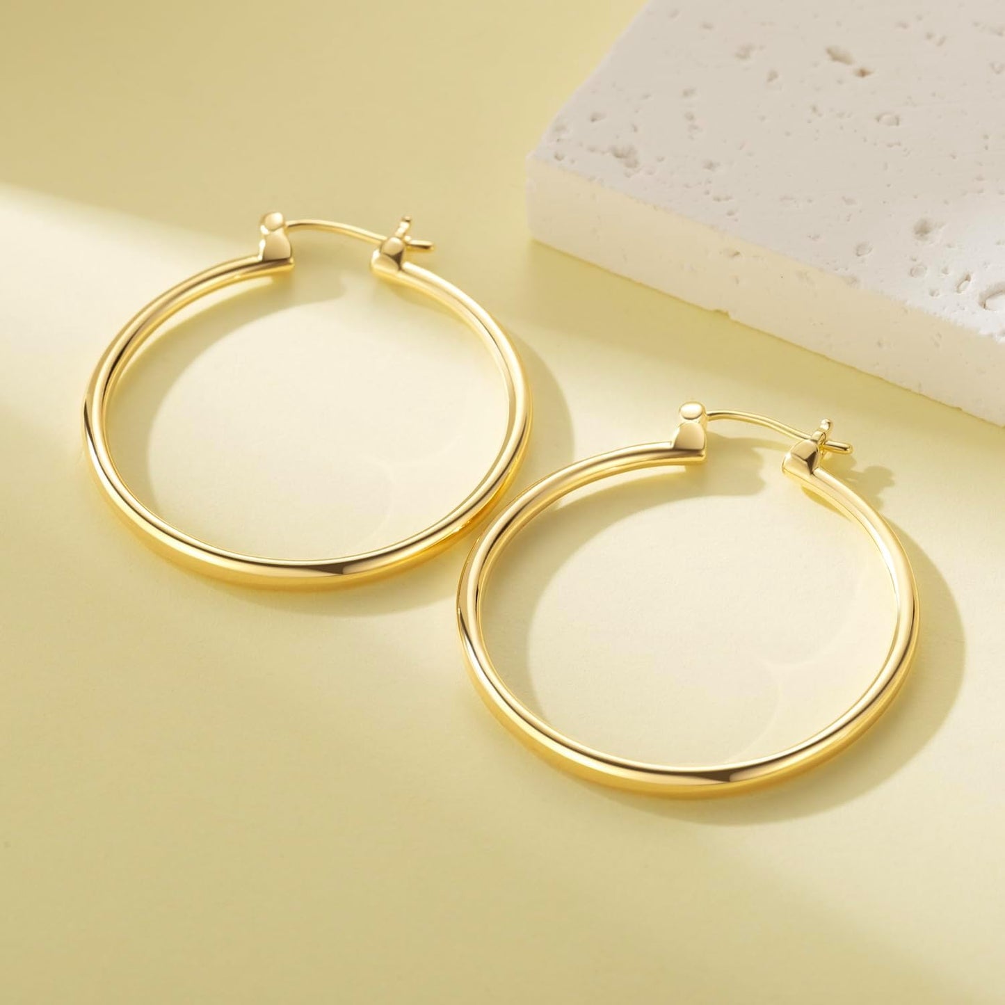 Boucles d'Oreilles Créoles Dorées Grandes