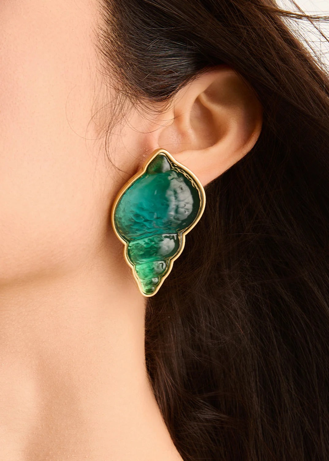 Boucles d'oreilles Coquillage Bleu Océan