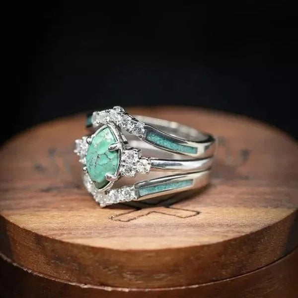 Bague pierre turquoise argent diamants – Lila